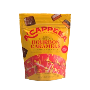 Dark Chocolate Bourbon Caramels with Vanilla Sea Salt